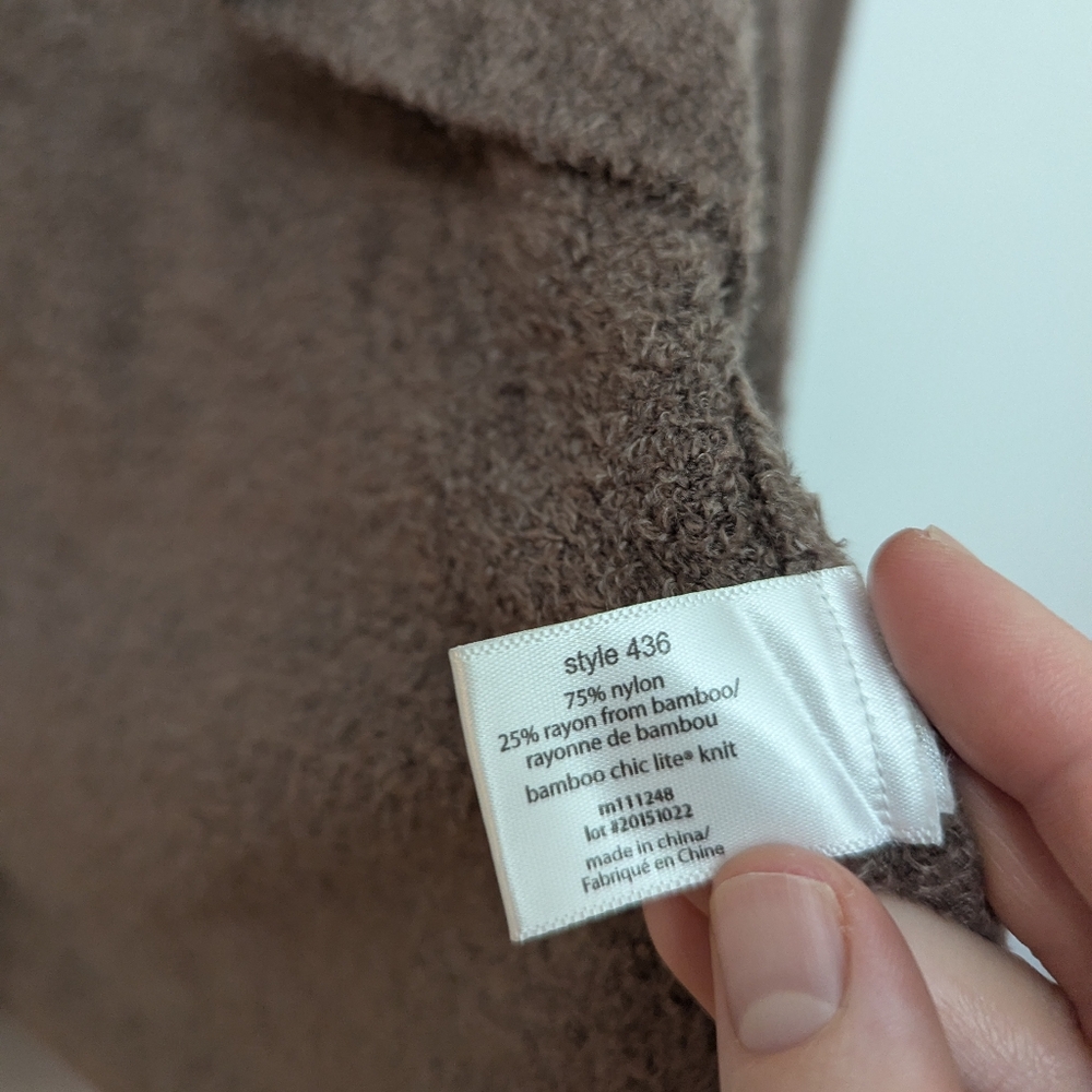 Barefoot Dreams Bamboo CozyChic Lite Island Wrap Cardigan S/M Taupe Brown - Picture 9 of 10